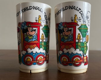 Vintage 1970s Walt Disney World Mickey Mouse DEKA Plastic Kid Cup Glass