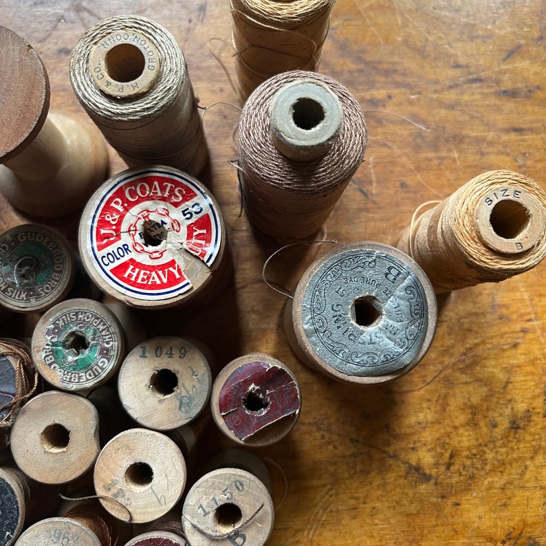 Huge Lot of Wooden Vintage Sewing Thread Spools. Over 35 Etsy