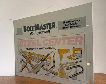 Vintage 1980s Boltmaster Hardware Store Display Advertisement. Garage. Man Cave.