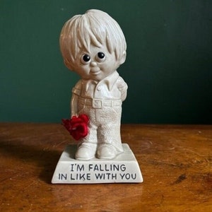 Vintage 1971 Russ Berries Figurine. I’m Falling In Like With You. 1970s Plastic Romantic Figurine.