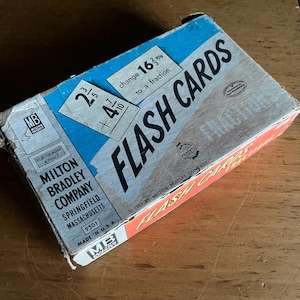 Tarjetas de matemáticas de 1957 Milton Bradley n.° 9501 Fracciones Ayuda didáctica Proyectos de manualidades Proyectos de arte para scrapbooking