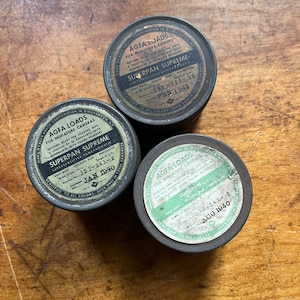 Conjunto de latas de filme Agfa antigas vintage da década de 1940