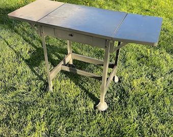 Vintage Grey  Metal Typewriter Stand