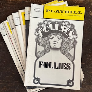 Carteles de Broadway antiguos. Teatro de Nueva York de los años 70. Tío Vanya, Sleuth, Yentl, Sugar Follies, Aplausos y más