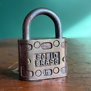 Vintage SOLID BRASS Padlock No Key Antique Lock Brass Antique Padlock