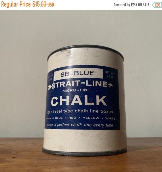 Industrial Chic. Vintage Strait-line Micro Fine Chalk for Chalk Line Reels.  8B Blue. Irwin Auger Bit Company. 