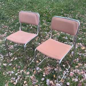 1970s Otto Gerdau Italian Chrome Chairs Pair Velpans LOCAL PICKUP ONLY Made in Italy Italian 1970s Seventies