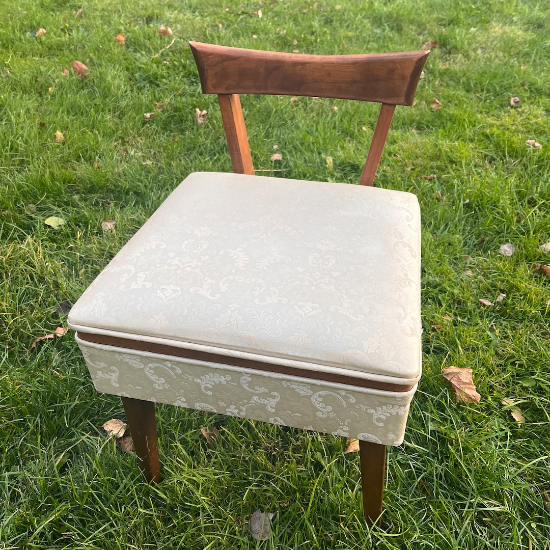 Vintage Sewing Chair With Storagenull