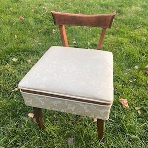 Vintage Mid Century Sewing Chair Storage