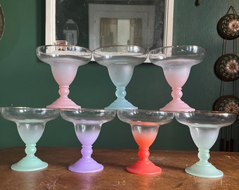 Vintage Set of 7 Blendo Margarita Glasses