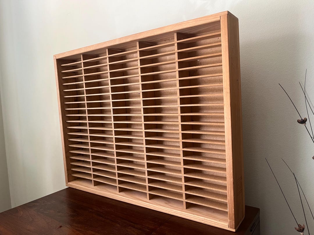2000s Style Rack Vintage Napa Valley Box Company 100 Cassette Tape Wood Storage Holder ...