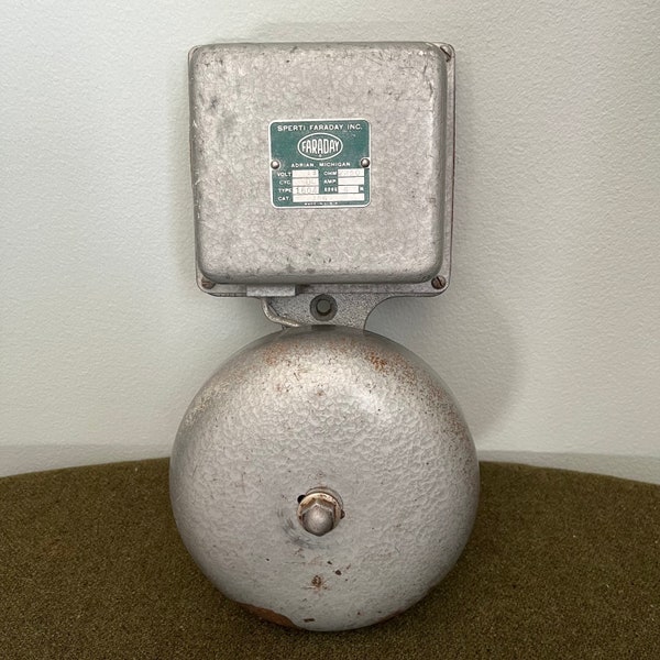 Industrial Chic. Sperti Faraday P 2795 Silver Fire Alarm Bell.