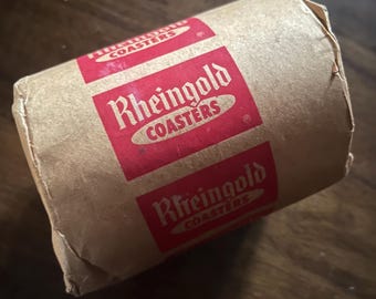 Set of 80  Unused Rheingold Vintage Coasters NOS 1950s Barware Bar Coasters Orange, NJ TV Movie Prop