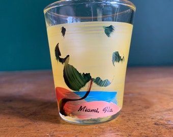 Vintage Miami Florida Shot Glass. Vintage Barware.