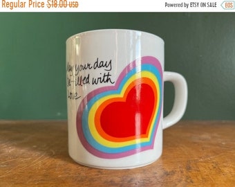 Vintage 1983 Avon Love Mug. Easter 1983. Valentines Day Rainbow Heart