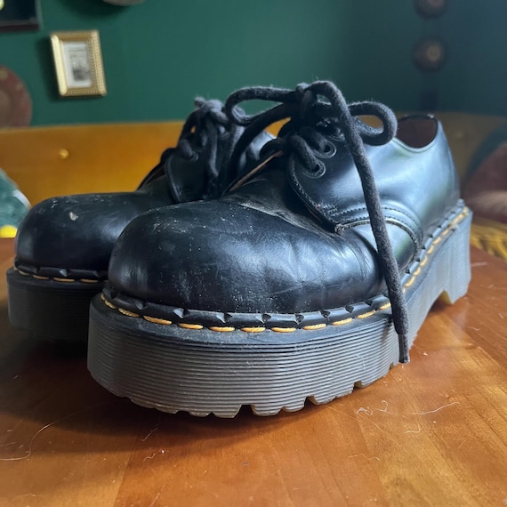 靴 tornado mart leather shoes y2k grunge Tornado Mart Leather Boots 13 years ago at a auction | Depop
