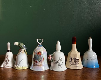 Vintage Ceramic Bells. Travel Souvenir. Decorative Bell. Vintage Bell. Maui St Maarten Bahamas