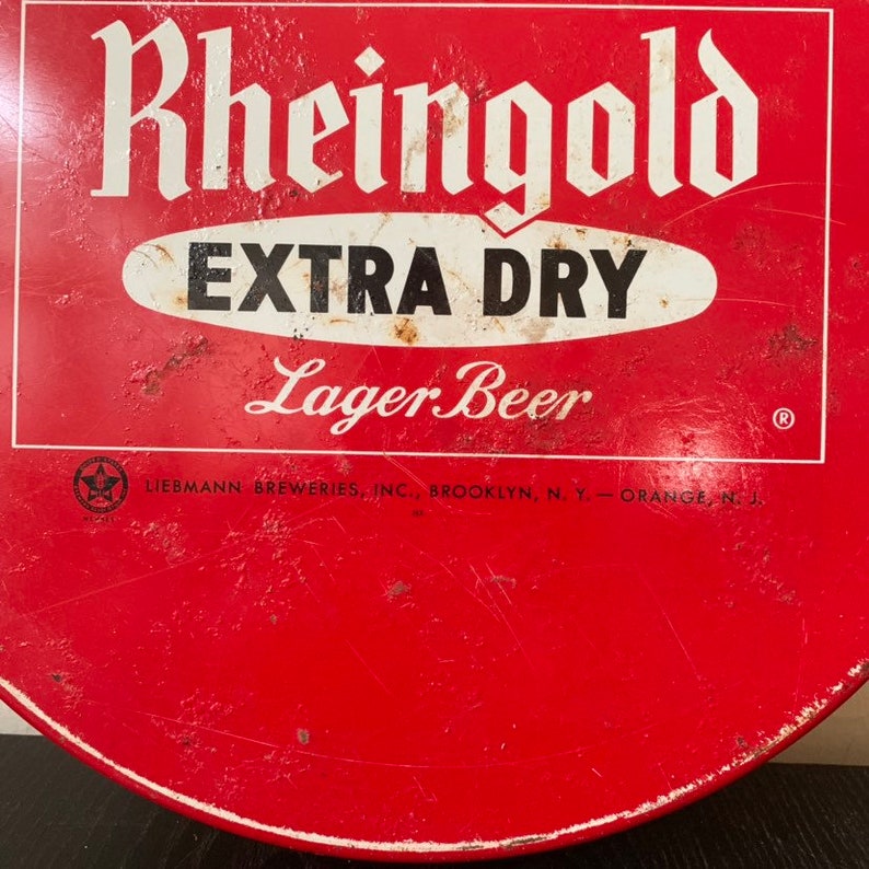 Vintage Rheingold Extra Dry Lager Beer Metal Tray. Liebmann Breweries. Brooklyn, NY. Orange, NJ. image 5