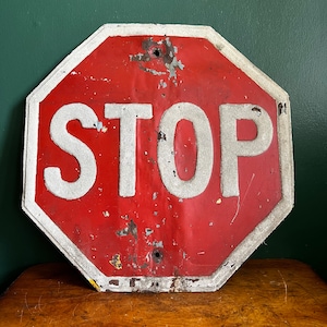 Authentic Vintage Metal Retired Yellow School Crossing Pedestrian