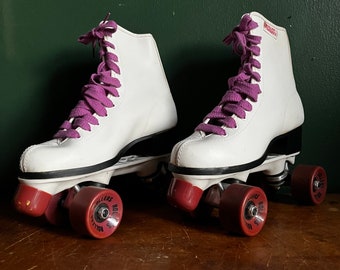 Vintage 1980s 1990s Roller Derby White Roller Skates. Womens Size 7 Mens Size 5.5