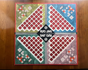 Tablero de juego Spot Cash vintage de 1959, solo tablero, decoración de sala de juegos, juego Milton Bradley de los años 50