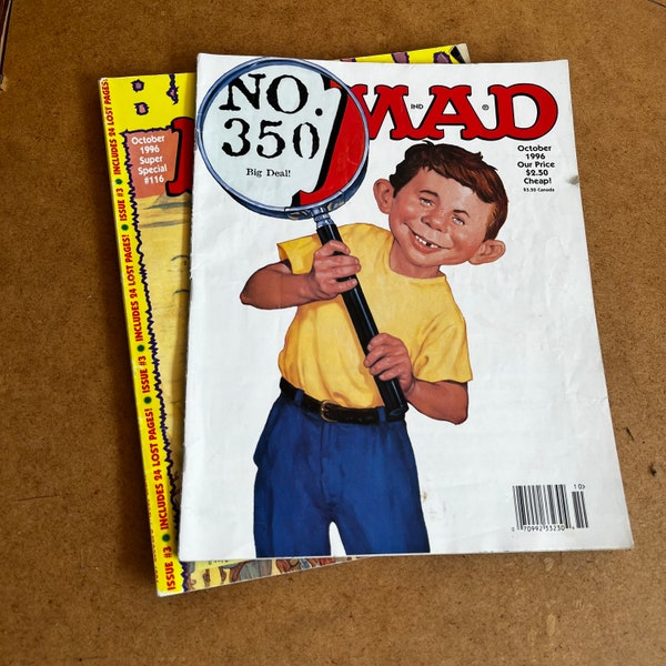 Vintage 1996 Mad Magazine. Alfred E Neuman. Comics. 1990s Magazines.