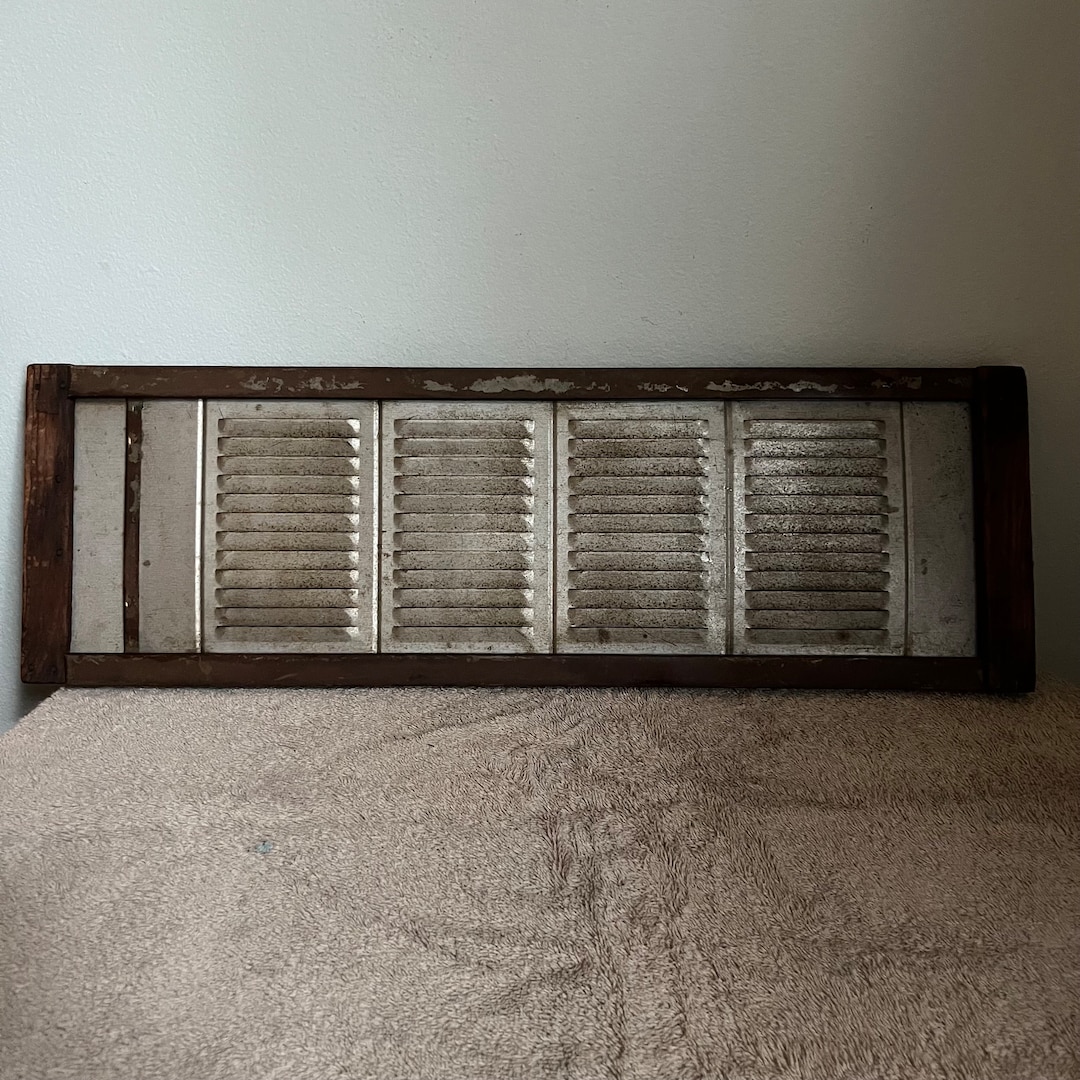 Vintage Wood and Metal Adjustable Window Screen Vent Home Restoration