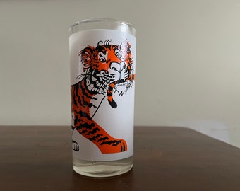 Vintage 1950s 1960s Esso Tiger Frosted Glass