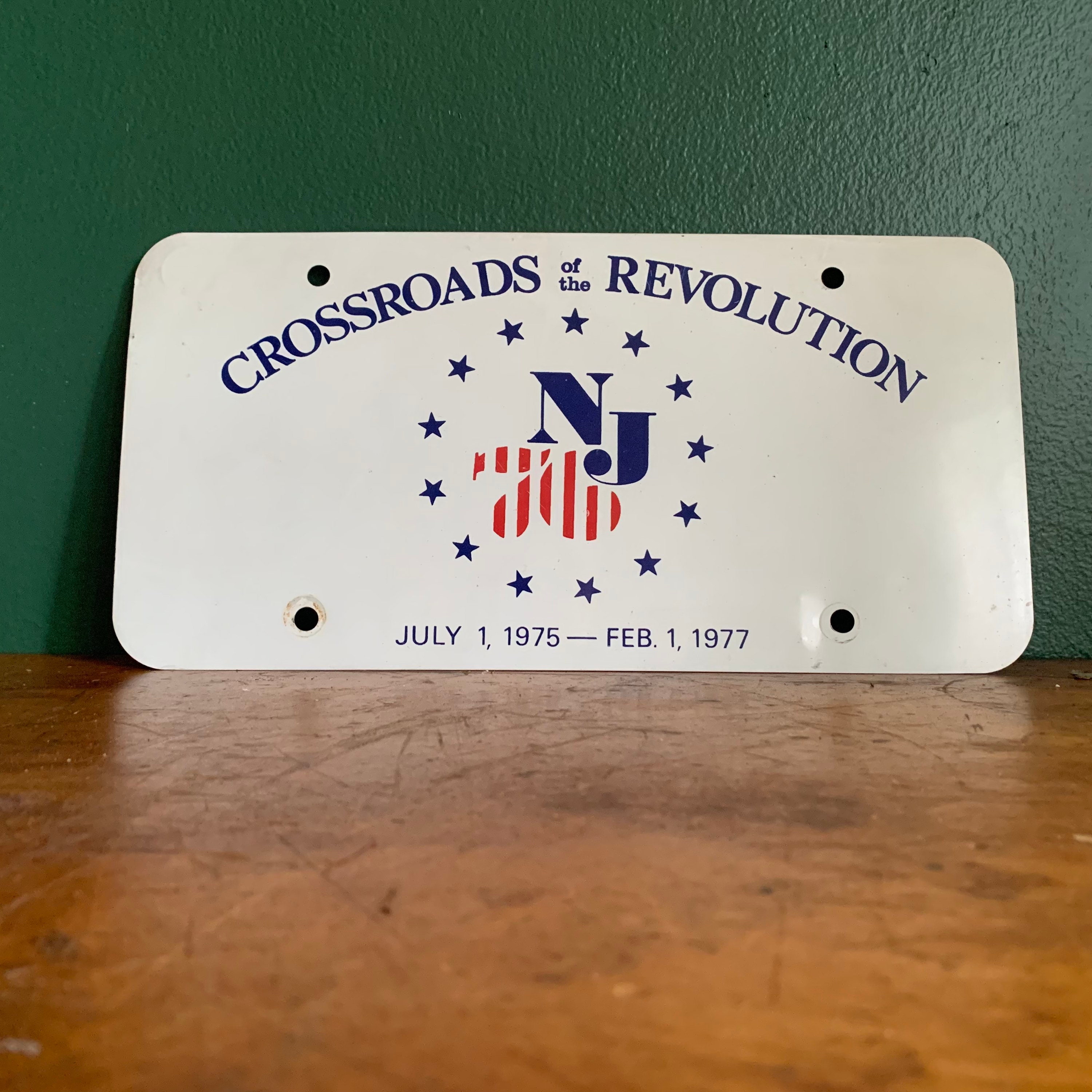Vintage 1977 Crossroads of the Revolution NJ Commemorative License