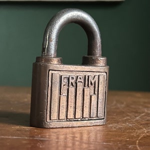 Vintage Fraim Padlock No Key Antique Lock Antique Padlock USA Steampunk Lock Collection Brass Hardware Garage