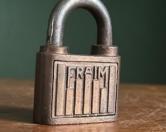 Vintage Fraim Padlock No Key Antique Lock Antique Padlock USA Steampunk Lock Collection Brass Hardware Garage
