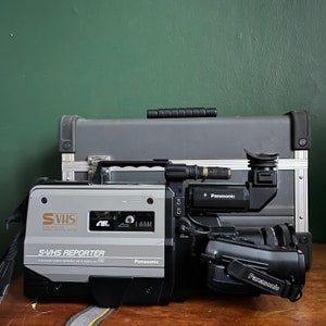 Vintage 1990s Panasonic S-VHS Reporter X10 Movie Camera With Hard