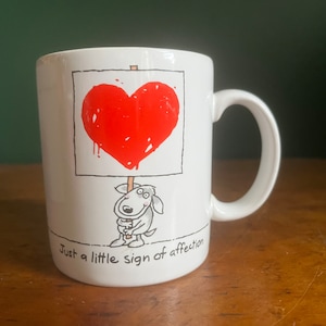 Vintage 1987 Hallmark Shoebox Greetings Love Mug. Glasbake Mug. Vintage 1980s Dog Mug. Cartoon Mug