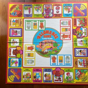 Vintage 1979 Allowance Game Board Board Only Game Room Decor Milton Bradley