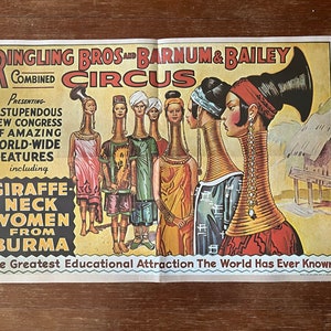 Póster vintage del circo Ringling Bros. & Barnum y Bailey de 1970 y 1971