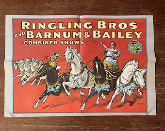 Vintage 1970 1971 Ringling Bros and Barnum and Bailey Circus Poster