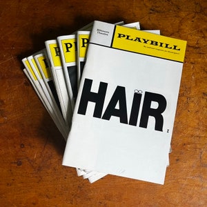 Carteles de Broadway antiguos. Década de 1970, 1980, 1990. Teatro de Nueva York. Los Miserables 42nd Street Hair y más