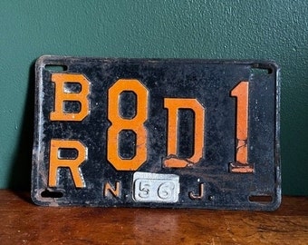 Vintage 1956 New Jersey License Plate