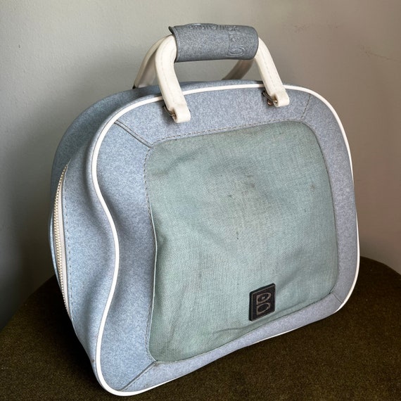 Vintage 1970s Baby Blue Bowling Ball Bag.
