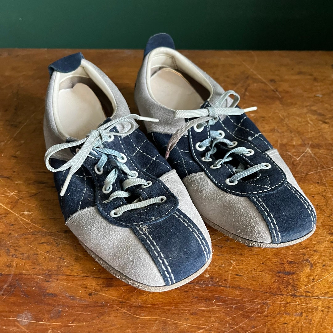 Vintage Blue and Grey Suede Bowling Shoes. Size 9 Women's Etsy