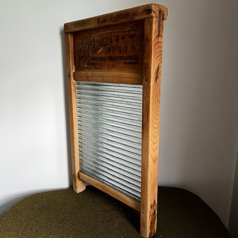 Vintage Wooden and Glass Washboard. National Washboard Company Etsy