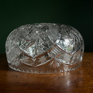 Vintage Clear Cut Glass Ceiling Light Cover