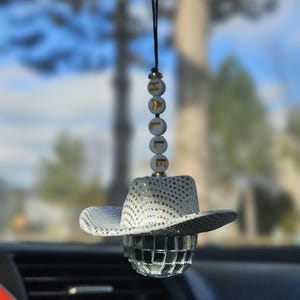 Cowgirl Disco Ball Rearview Mirror Charm
