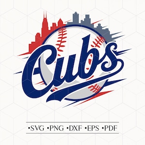 Cubs Baseball svg | Chicago City Baseball Team | Sports Team Cricut Design, png dxf eps pdf Vector Files, Printable, Cutting, Shirt Design