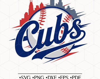 Cubs honkbal-svg | Honkbalteam Chicago City | Sportteam Cricut ontwerp, png dxf eps pdf vectorbestanden, afdrukbaar, snijden, shirtontwerp