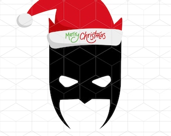 Bat Superhero Mask Christmas svg, png, dxf, eps, pdf | Christmas, Santa Hat Digital Design, Bat Mask Cut File for Cricut, Silhouette