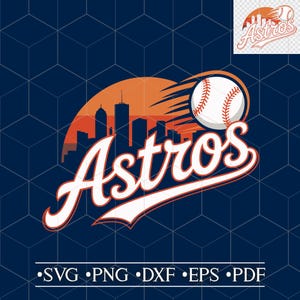 Astros Baseball Skyline SVG - Retro Sports Design - Digital Cut File for T-Shirts, Decals, Mugs, Printable Logo Baseball, Cricut-Laser Cut