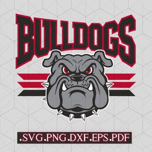 Bulldoggen Fußball svg Team Logo Schnitt Datei | Bulldogge Maskottchen Clipart | DIY-Hemd Aufkleber | Sport Fan Design, Formate: svg, png, dxf, eps, pdf