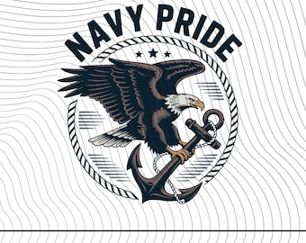 Navy Pride Eagle Anchor SVG: design militare patriottico (download digitale)