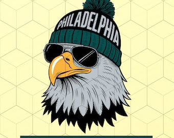 Diseño digital de gorro de invierno de los Philadelphia Eagles - svg, png, dxf, eps, pdf para Cricut, sublimación, camisetas, gorros, tazas, pegatinas y manualidades